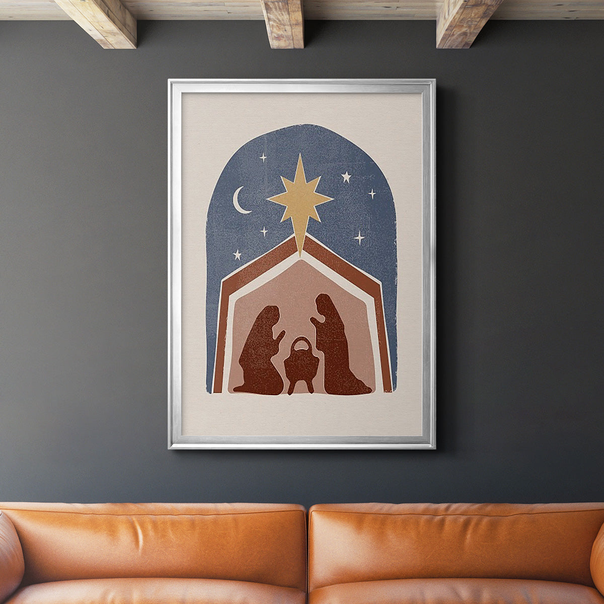 Boho Nativity I - Modern Framed Canvas Print