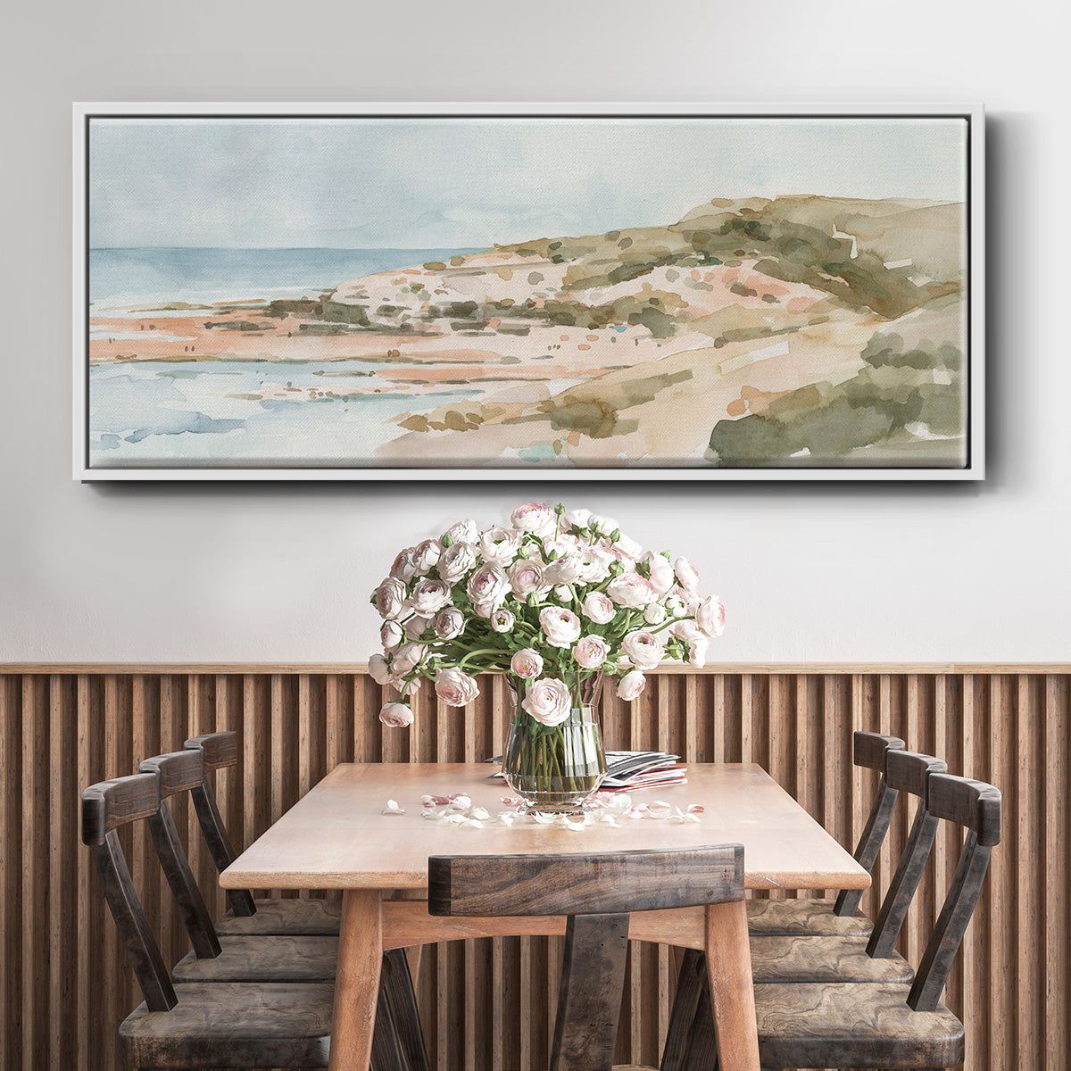 Neutral Seaside II - Floater Framed Canvas Print