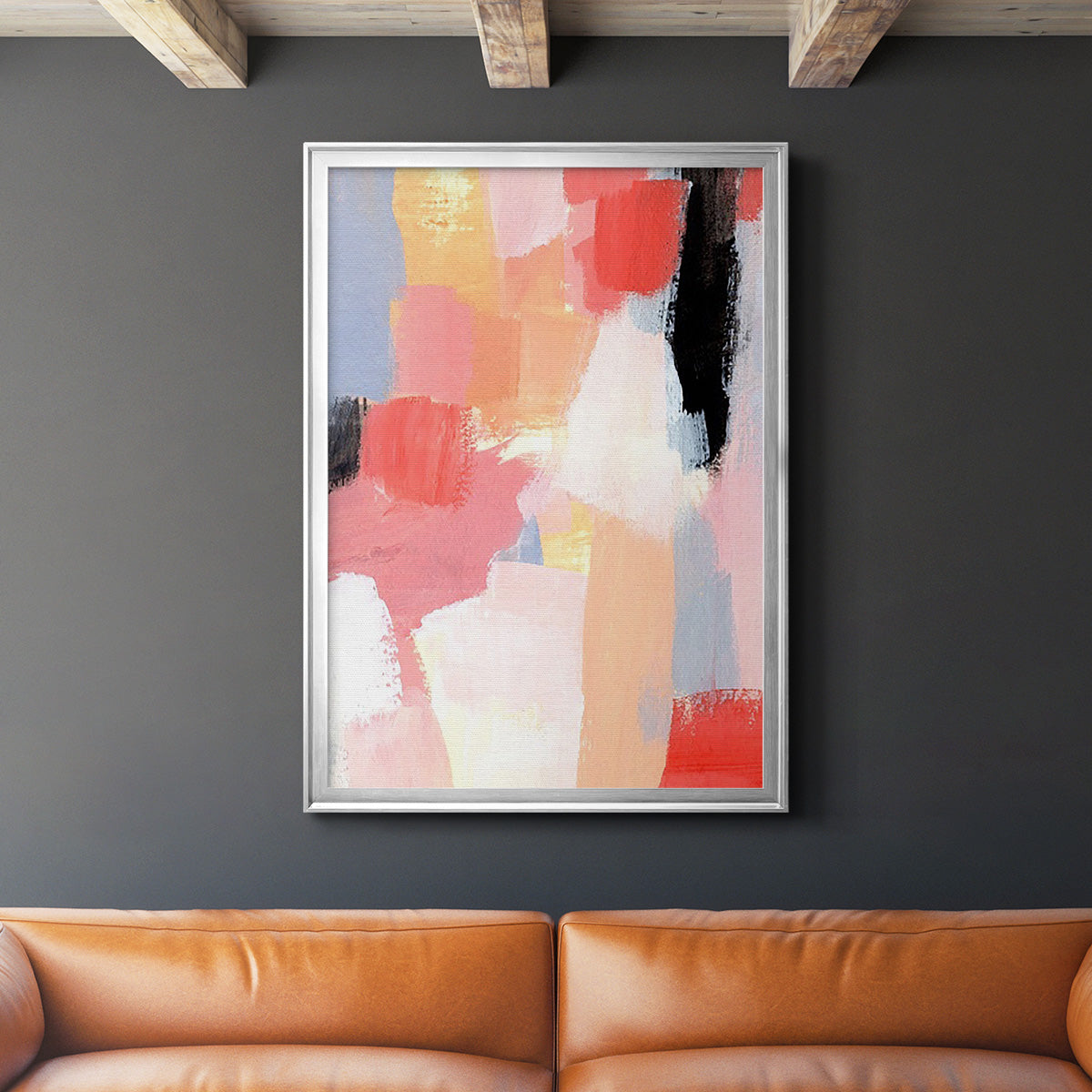 Aerial Scarlet I - Modern Framed Canvas Print