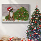 Christmas Boxer and Broken Christmas Tree - Framed Gallery Wrapped Canvas in Floating Frame