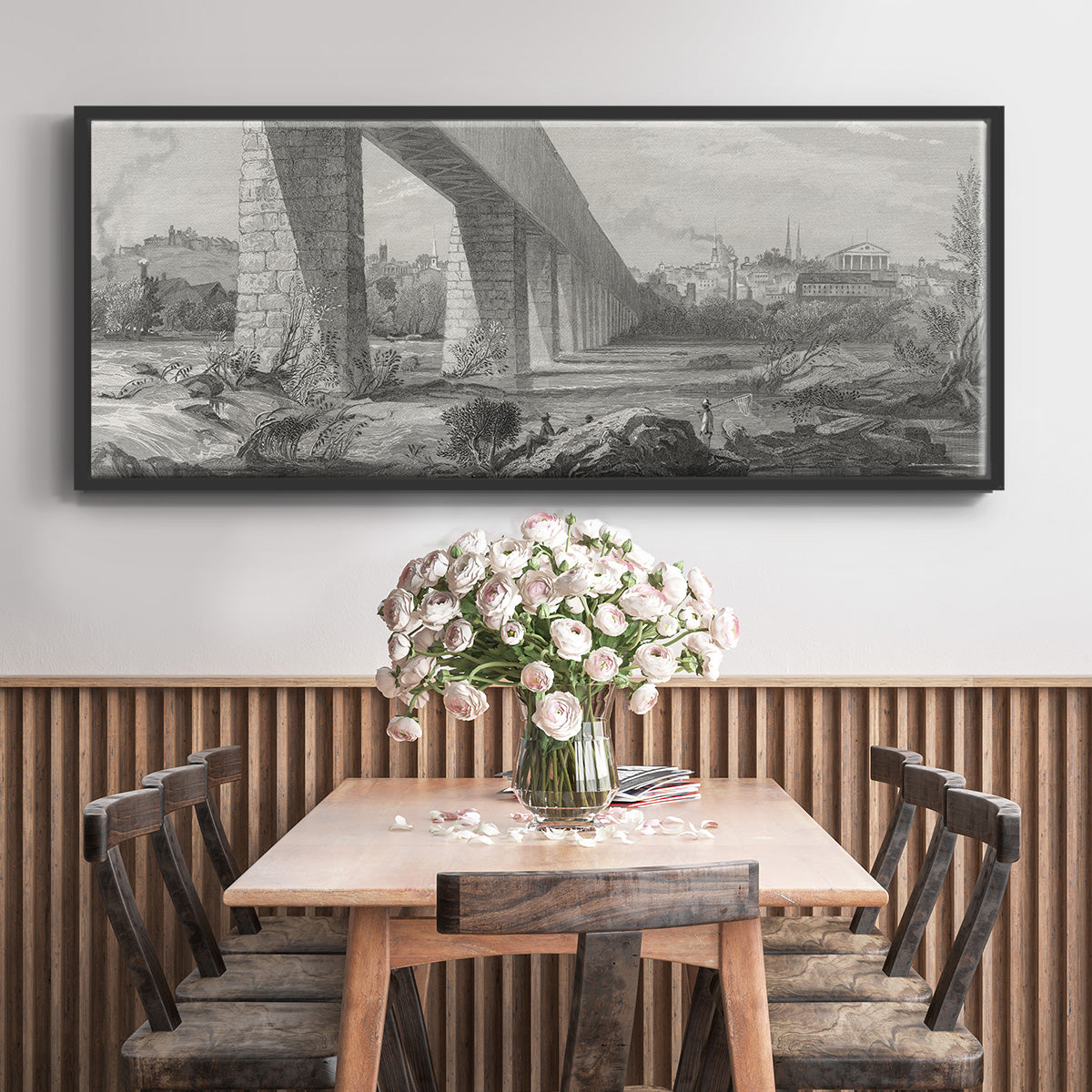 Richmond from the James - Floater Framed Canvas Print