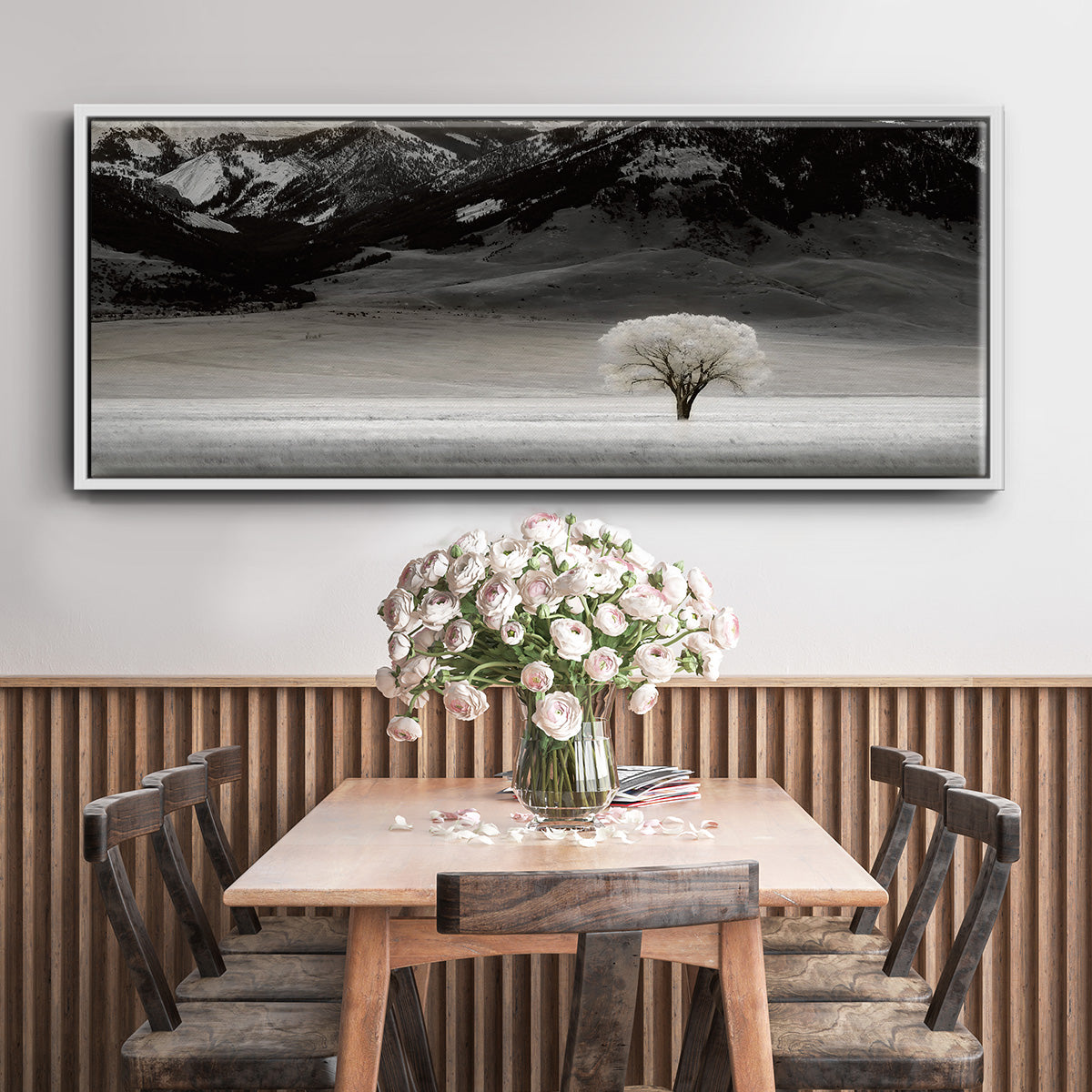 Solitary Tree - Floater Framed Canvas Print