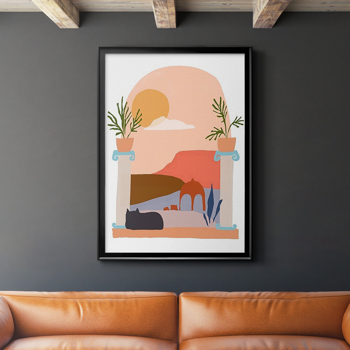 Paper Scene IV - Modern Framed Canvas Print