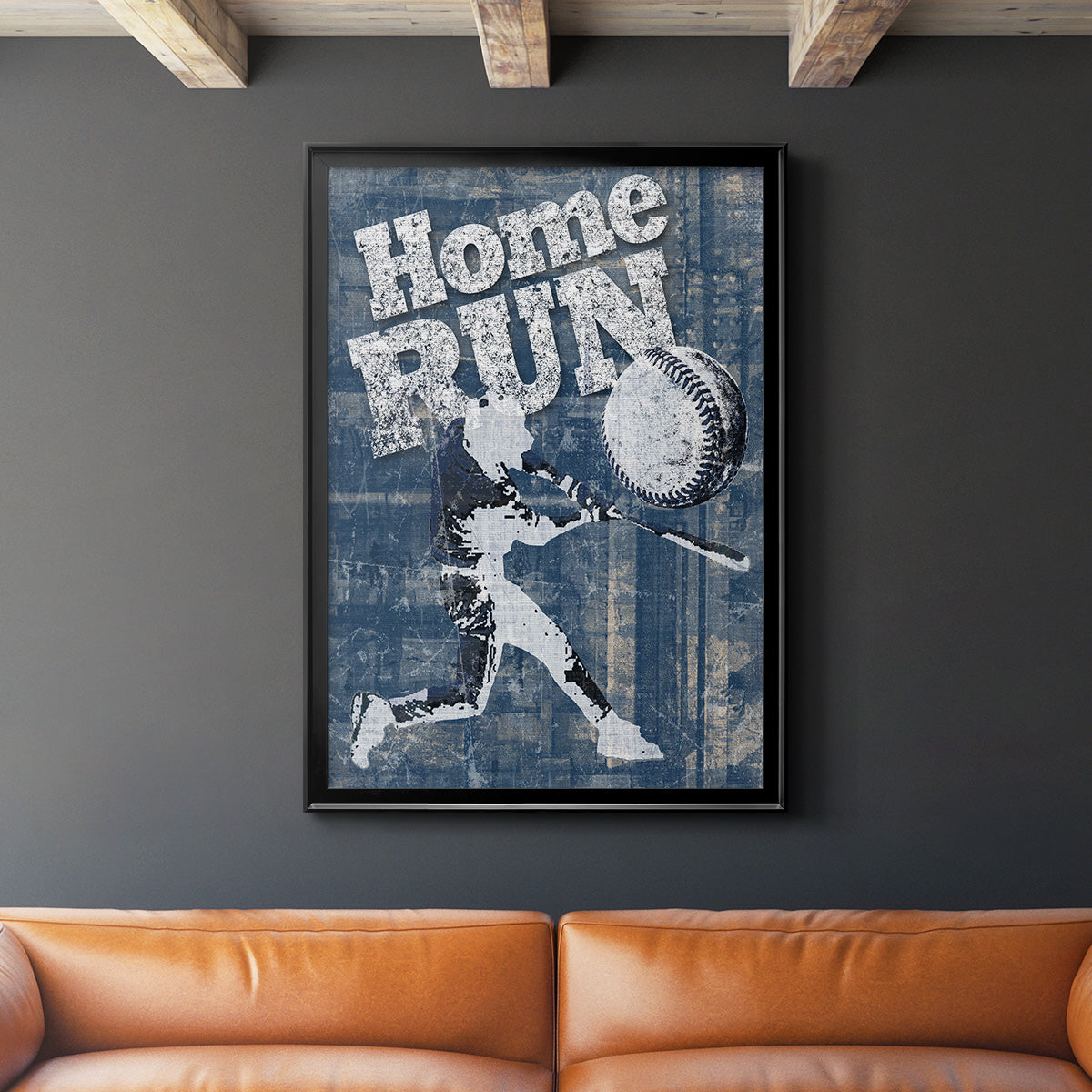 Home Run Hitter - Modern Framed Canvas Print