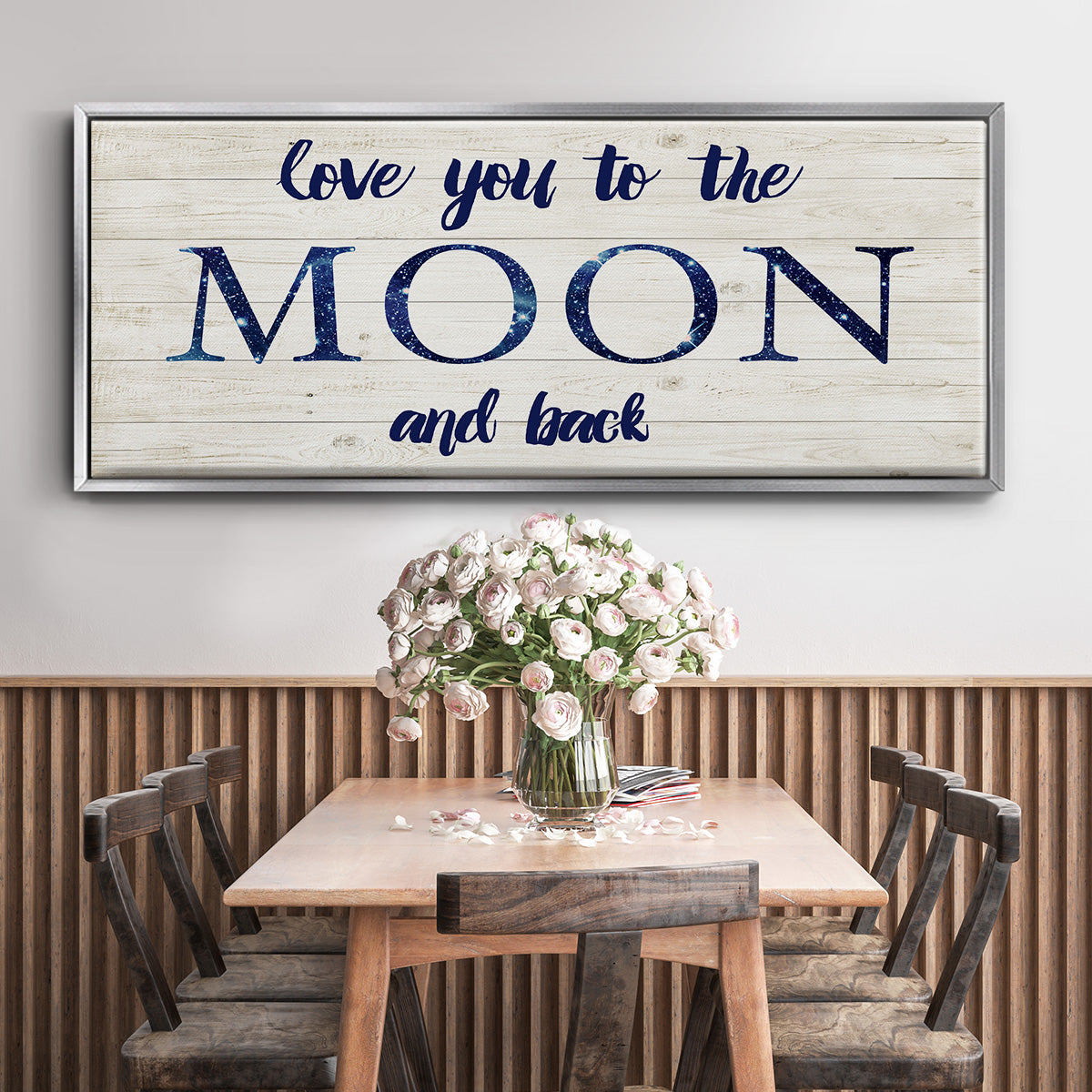 Moon and Back - Floater Framed Canvas Print