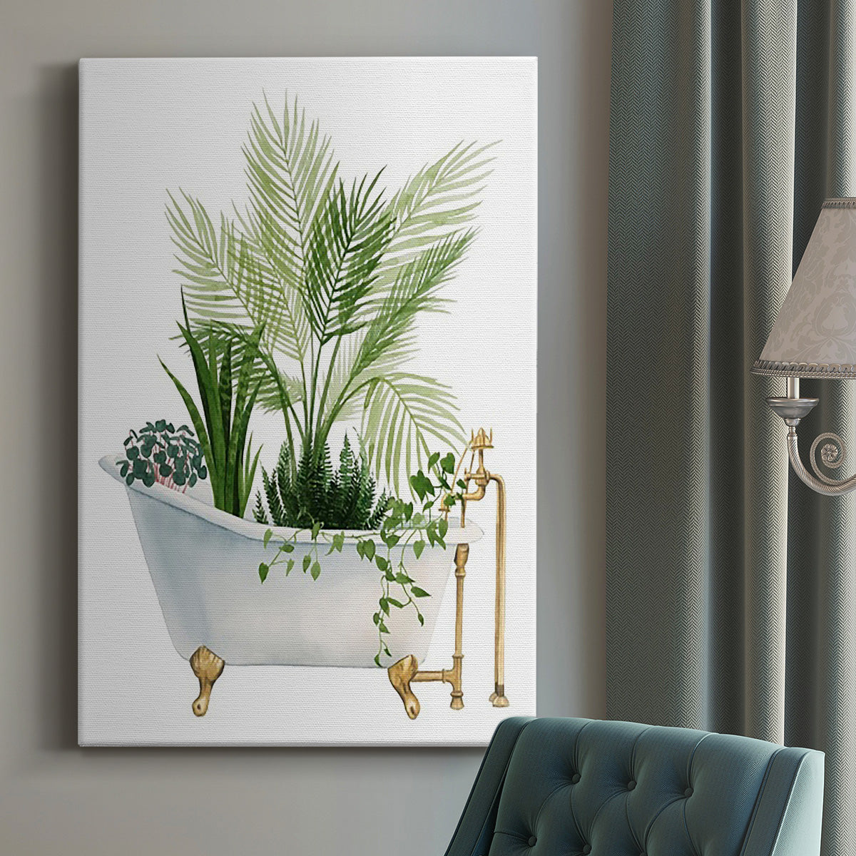 Plant Bath I Premium Gallery Wrapped Canvas - Ready to Hang