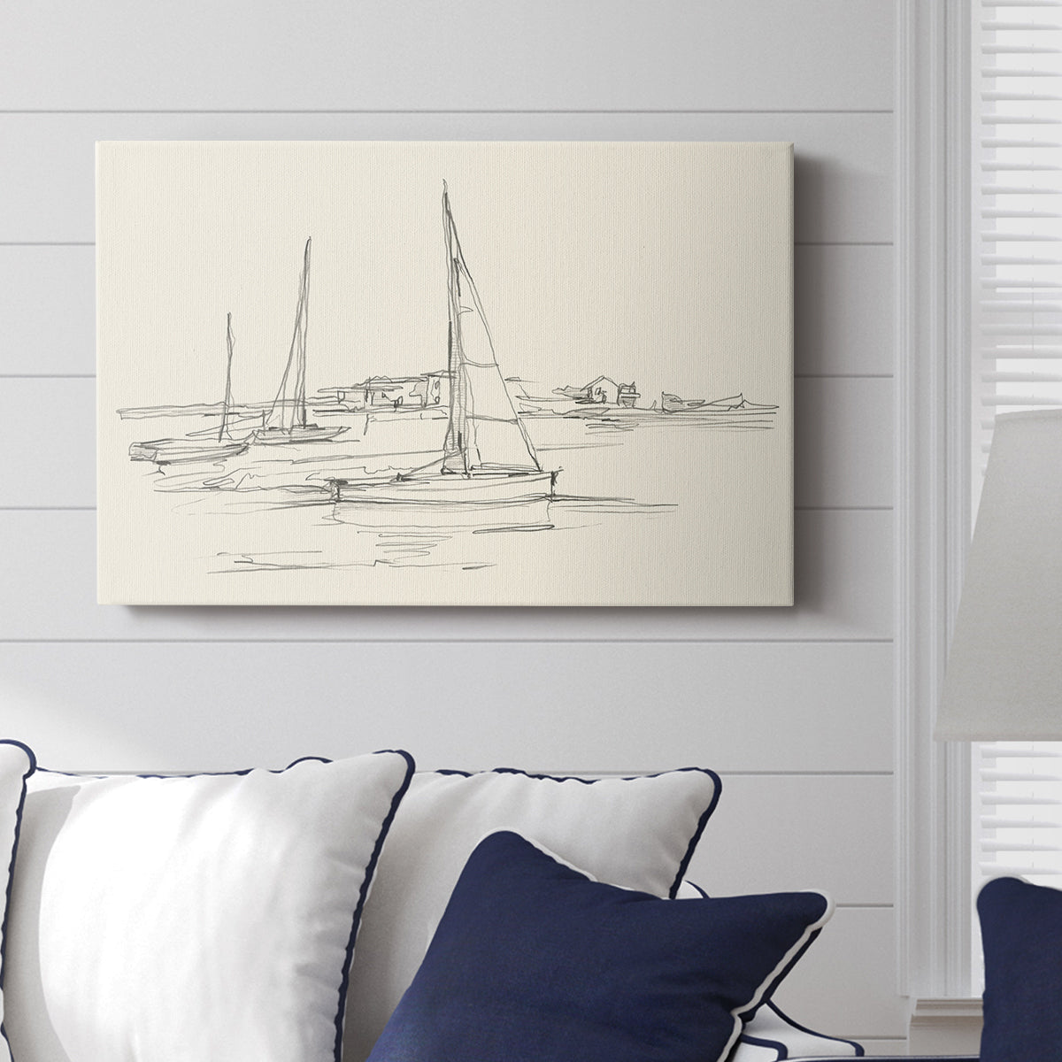 Coastal Contour Sketch I - Canvas Art Print
