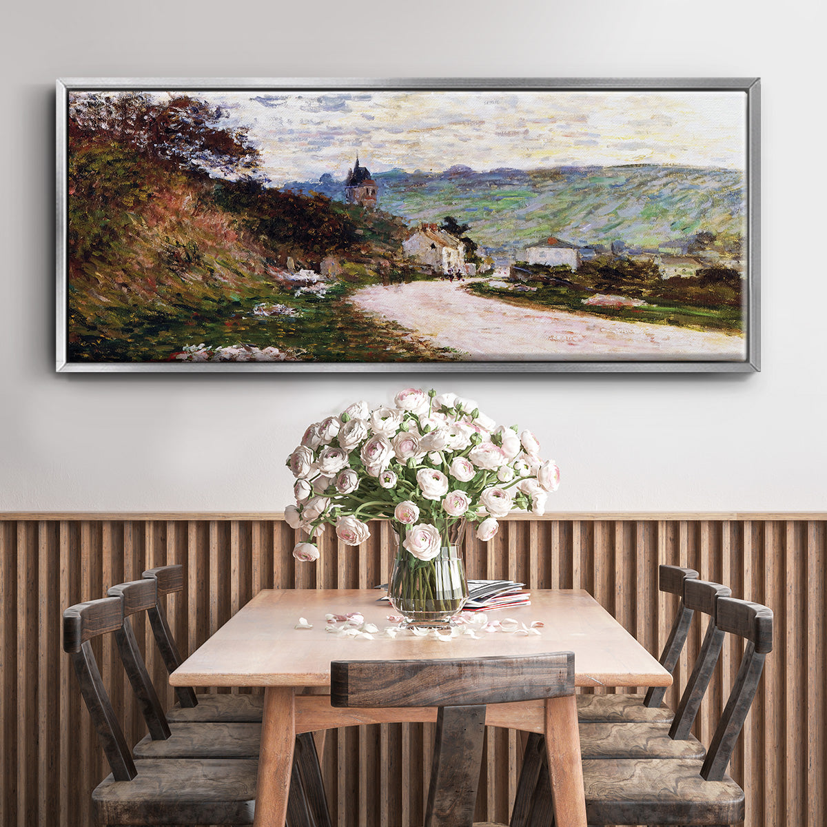 The Road at Vétheuil, 1878 - Floater Framed Canvas Print
