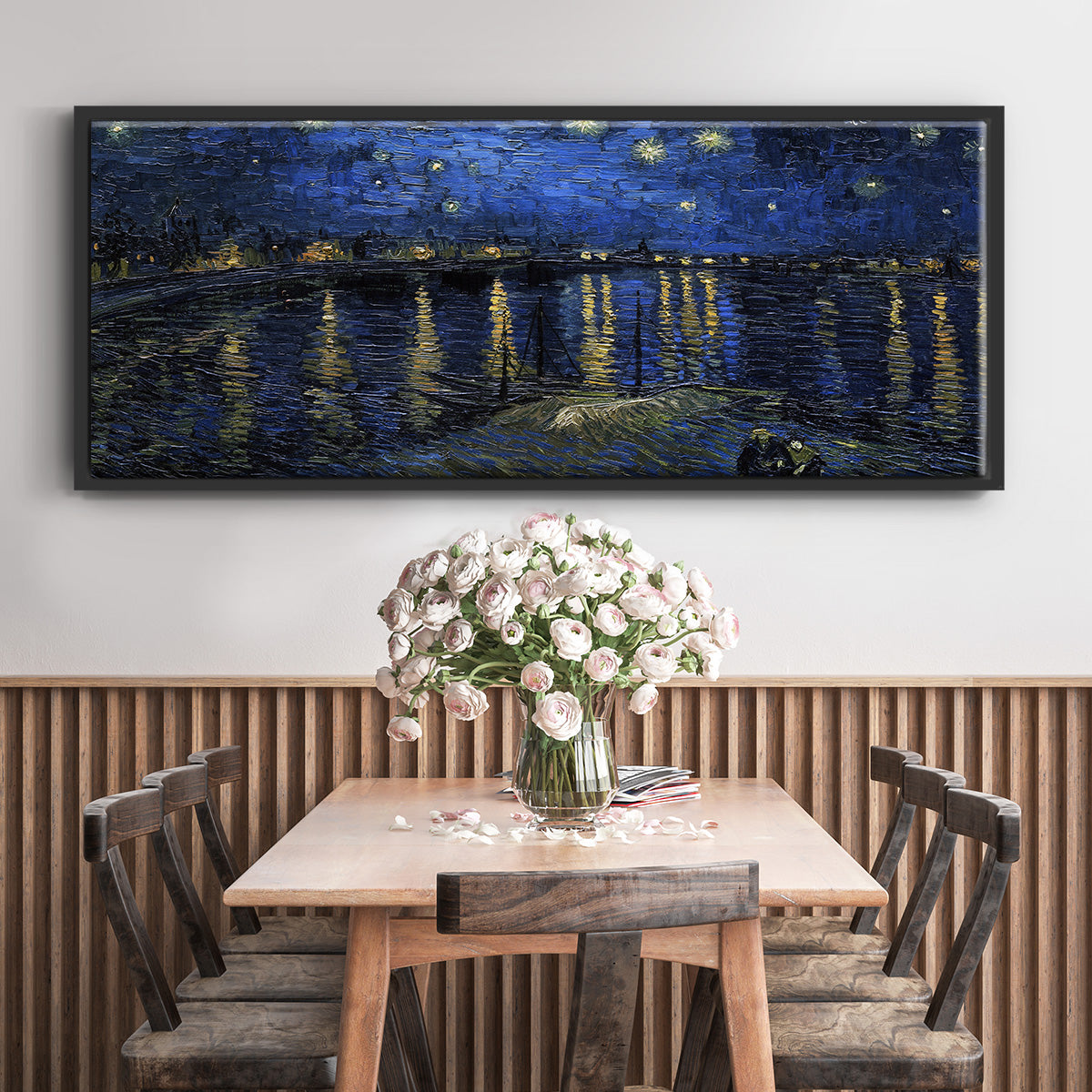Starry Night Over the Rhone - Floater Framed Canvas Print