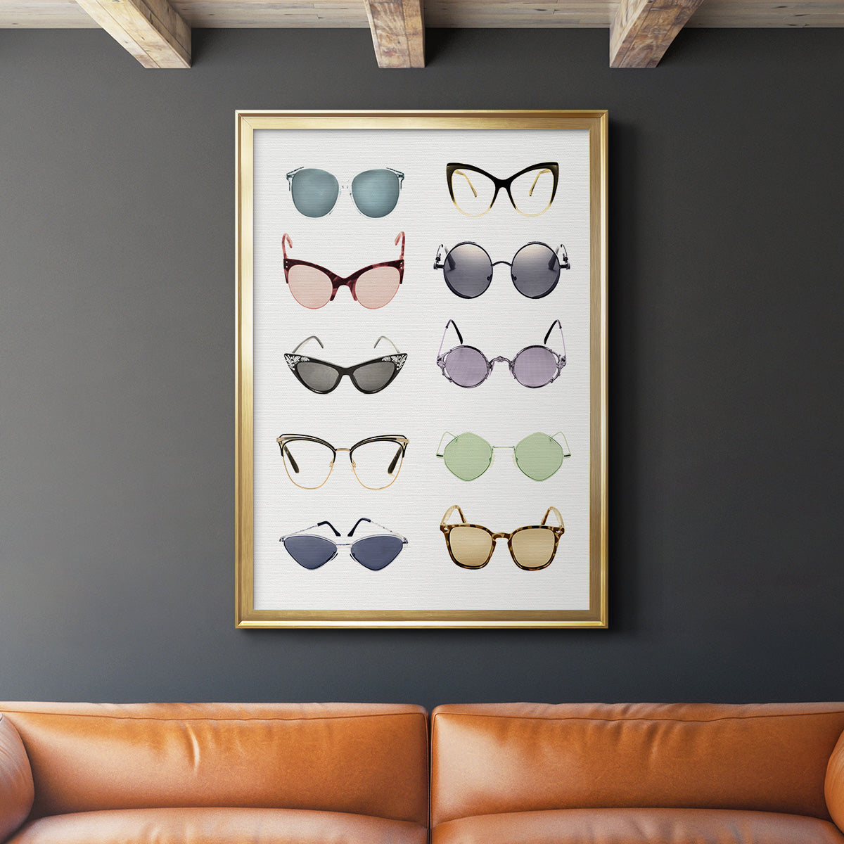 Vintage Glasses I - Modern Framed Canvas Print