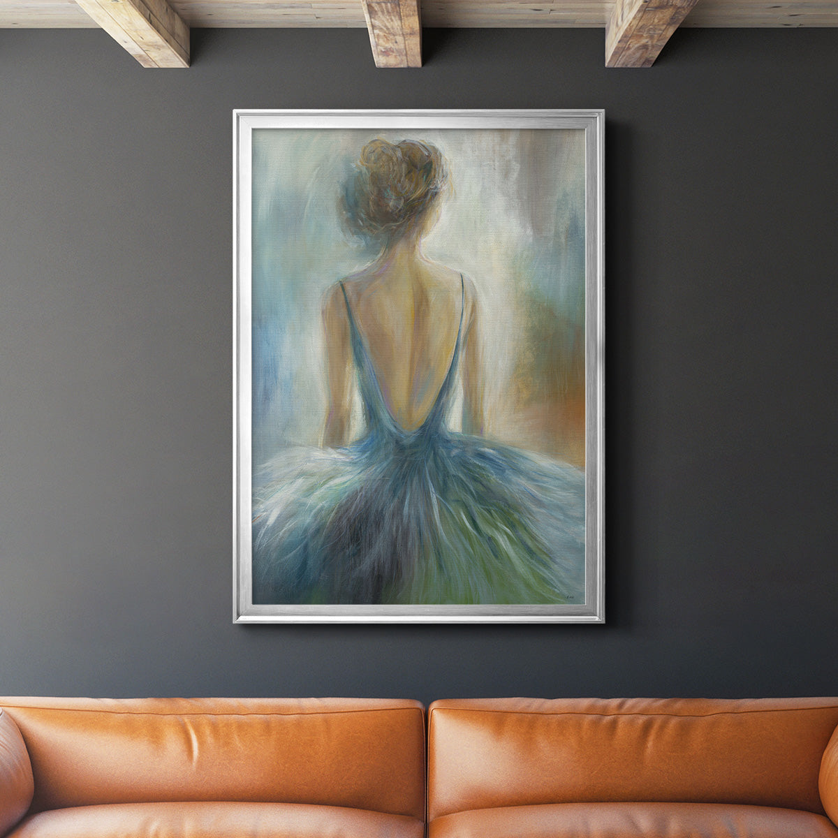 Lady in Blue -  Framed Canvas Print