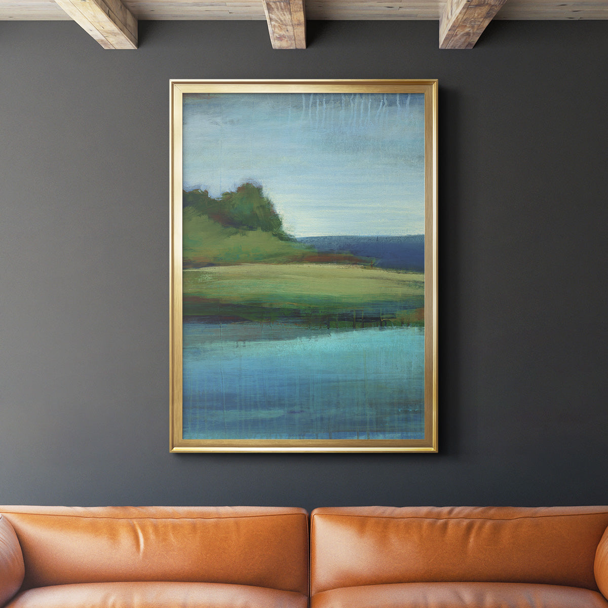 Silent Lakeside I - Modern Framed Canvas Print