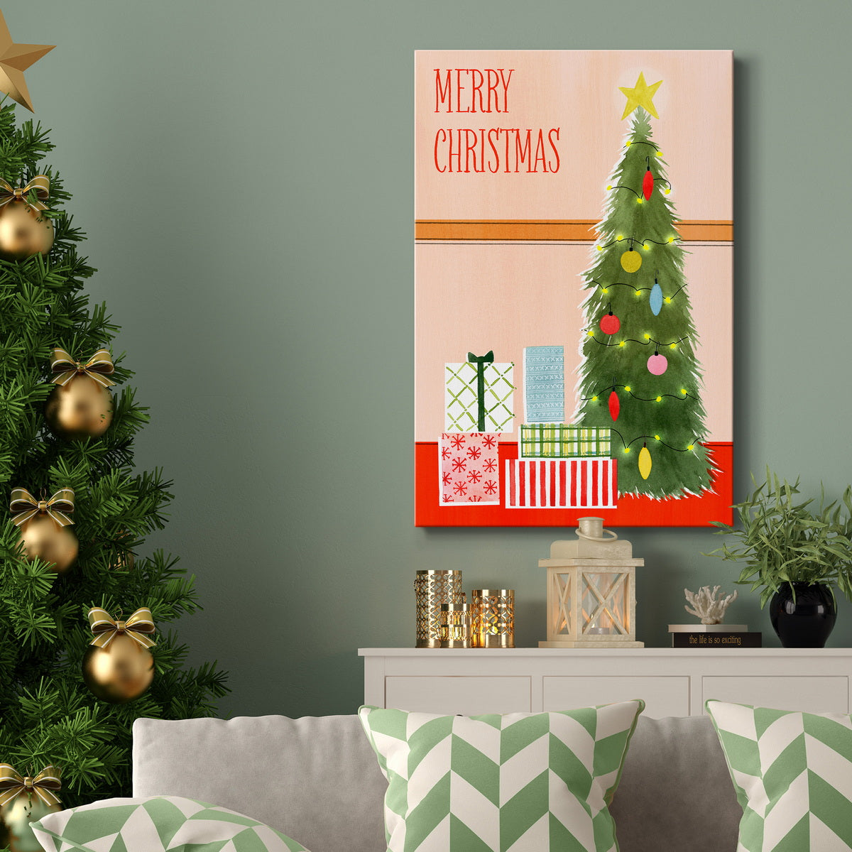 Christmas Stockings Collection B Premium Gallery Wrapped Canvas - Ready to Hang