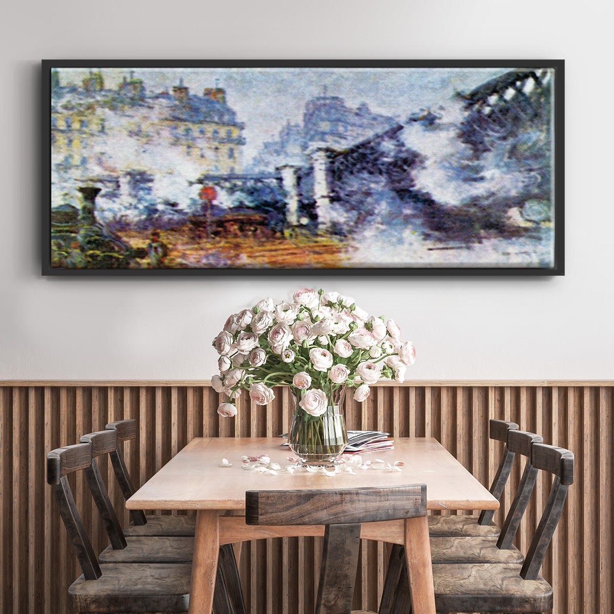 The Europe Bridge Saint Lazare Station in Paris - Floater Framed Canvas Print