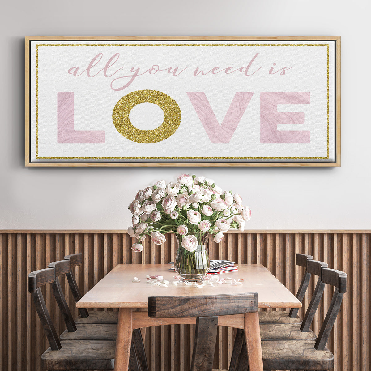All You Need is Love - Floater Framed Canvas Print