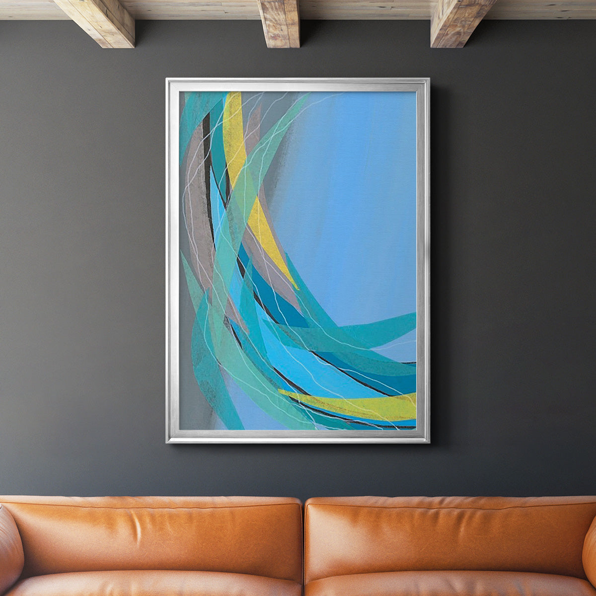Circulating Flow I - Modern Framed Canvas Print