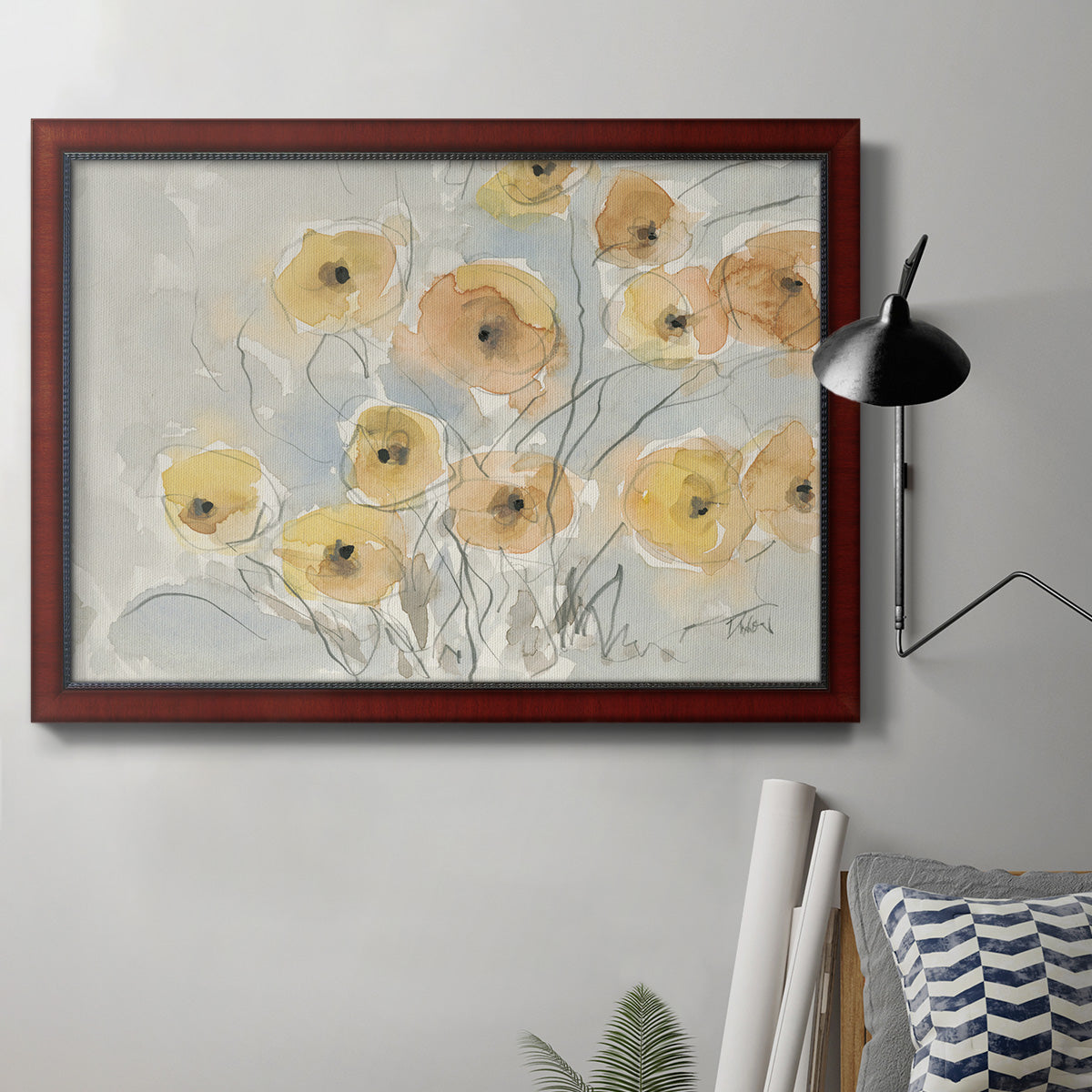 Sunset Poppies I Premium Framed Canvas- Ready to Hang