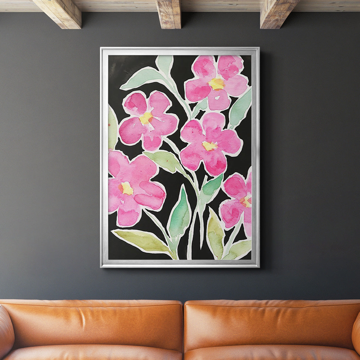 Floral Choir - Modern Framed Canvas Print