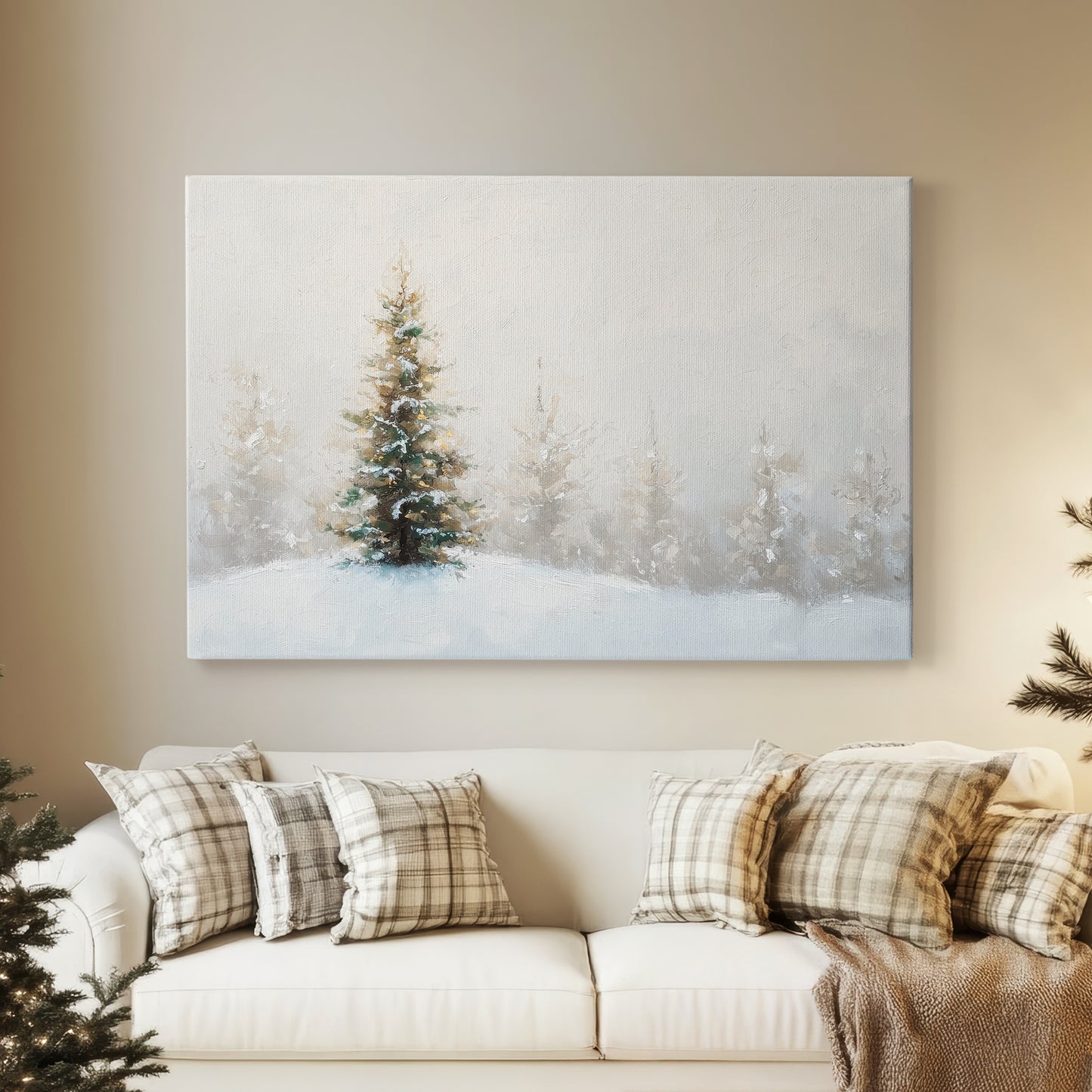Frostlit Evergreen Parish - Canvas Art Print