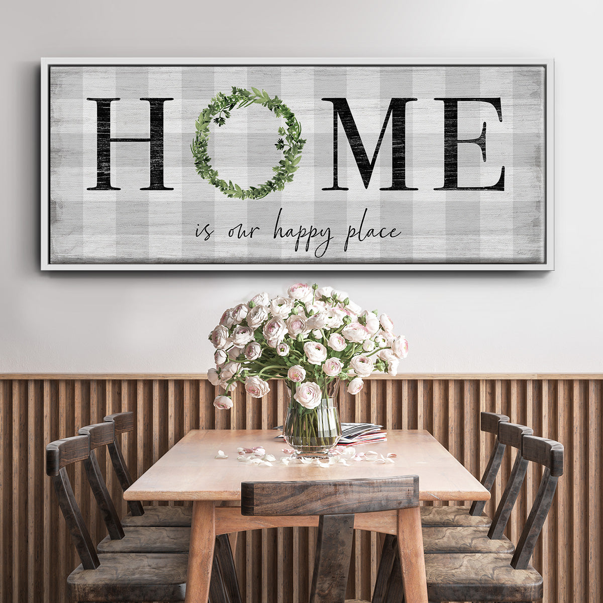 Home is Our Happy Place - Floater Framed Canvas Print