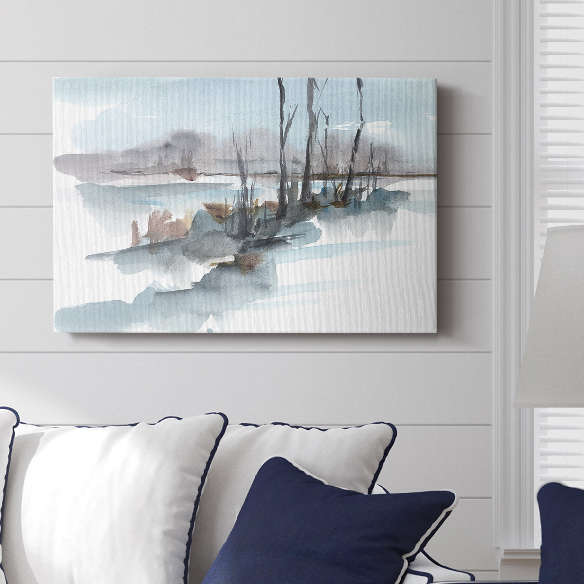 Winter Stream Watercolor I - Canvas Art Print