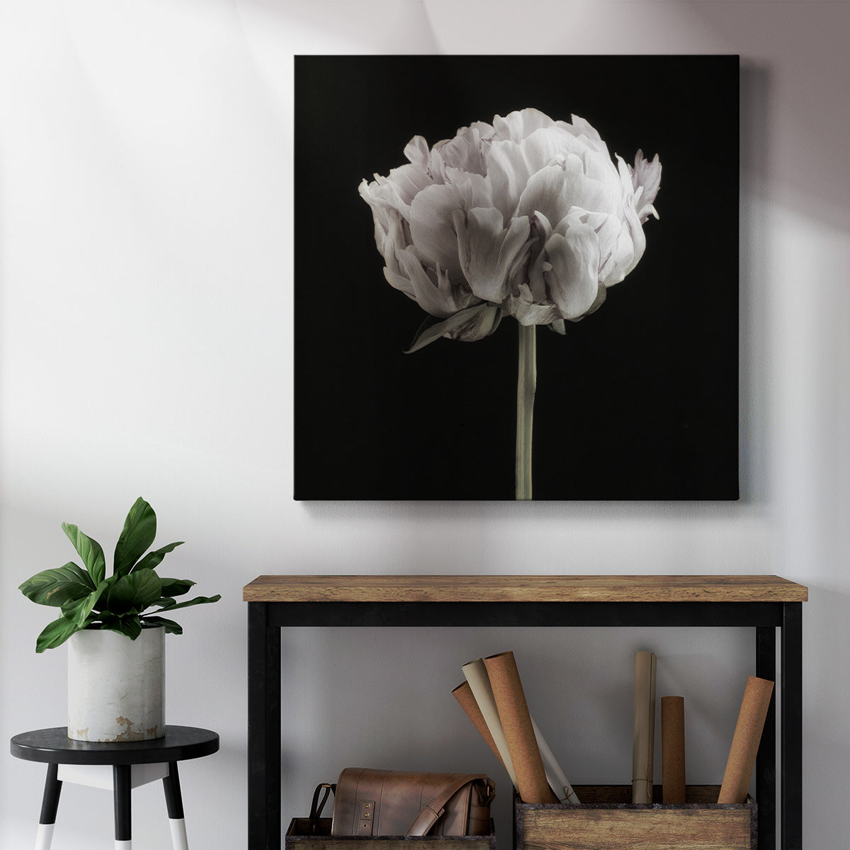 Blush Peony Portrait II -Premium Gallery Wrapped Canvas - Ready to Hang