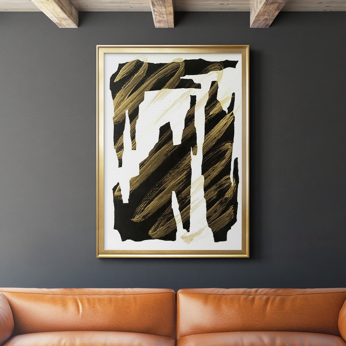 Onyx Obelisks IV - Modern Framed Canvas Print