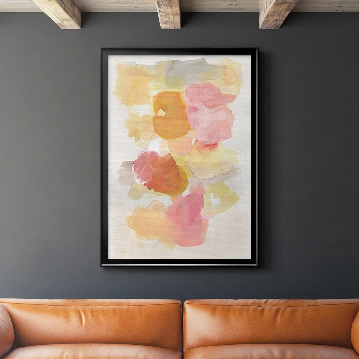 Warm Petals II - Modern Framed Canvas Print