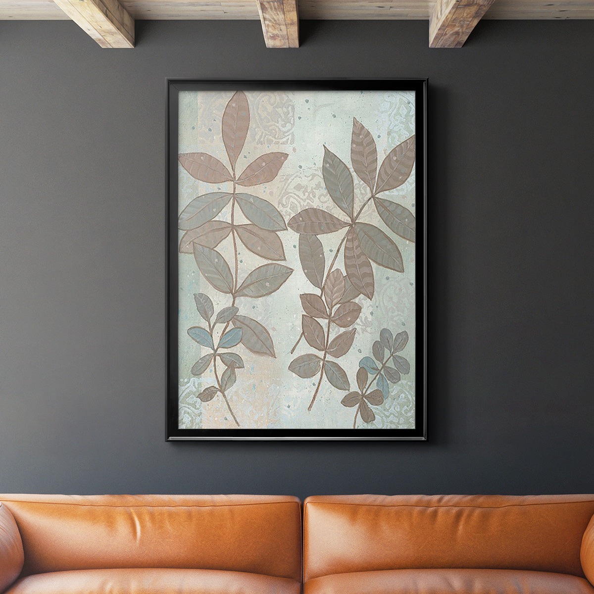 Leaf Cluster I - Modern Framed Canvas Print