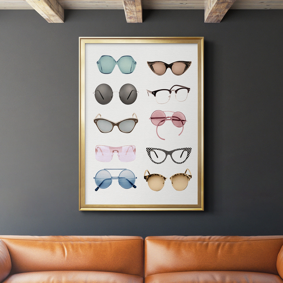 Vintage Glasses II - Modern Framed Canvas Print