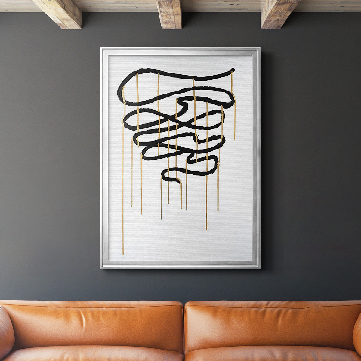 Weeping Ribbon I - Modern Framed Canvas Print