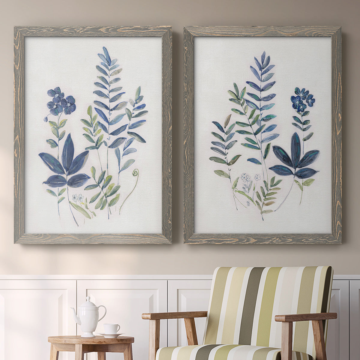 Fern Study I   - Premium Framed Canvas 2 Piece Set - Ready to Hang