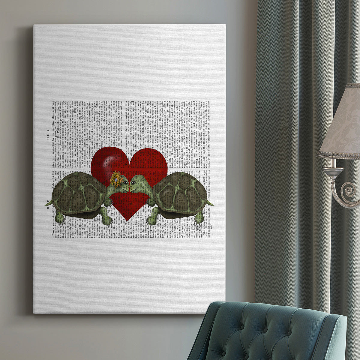 Turtle Kiss Premium Gallery Wrapped Canvas - Ready to Hang