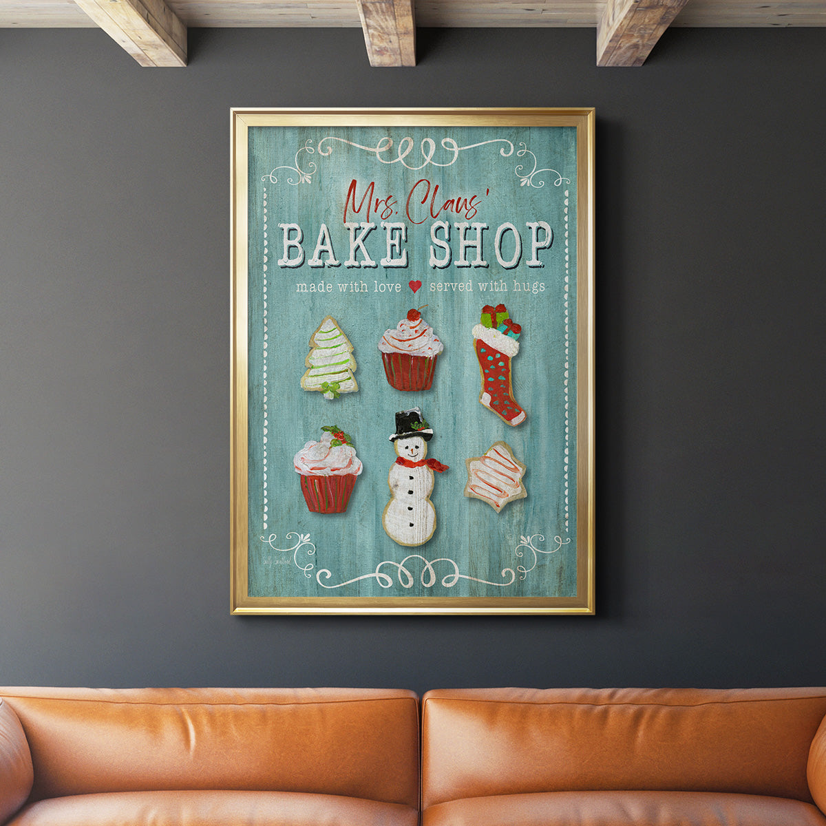 Mrs. Claus Bake Shop - Modern Framed Canvas Print