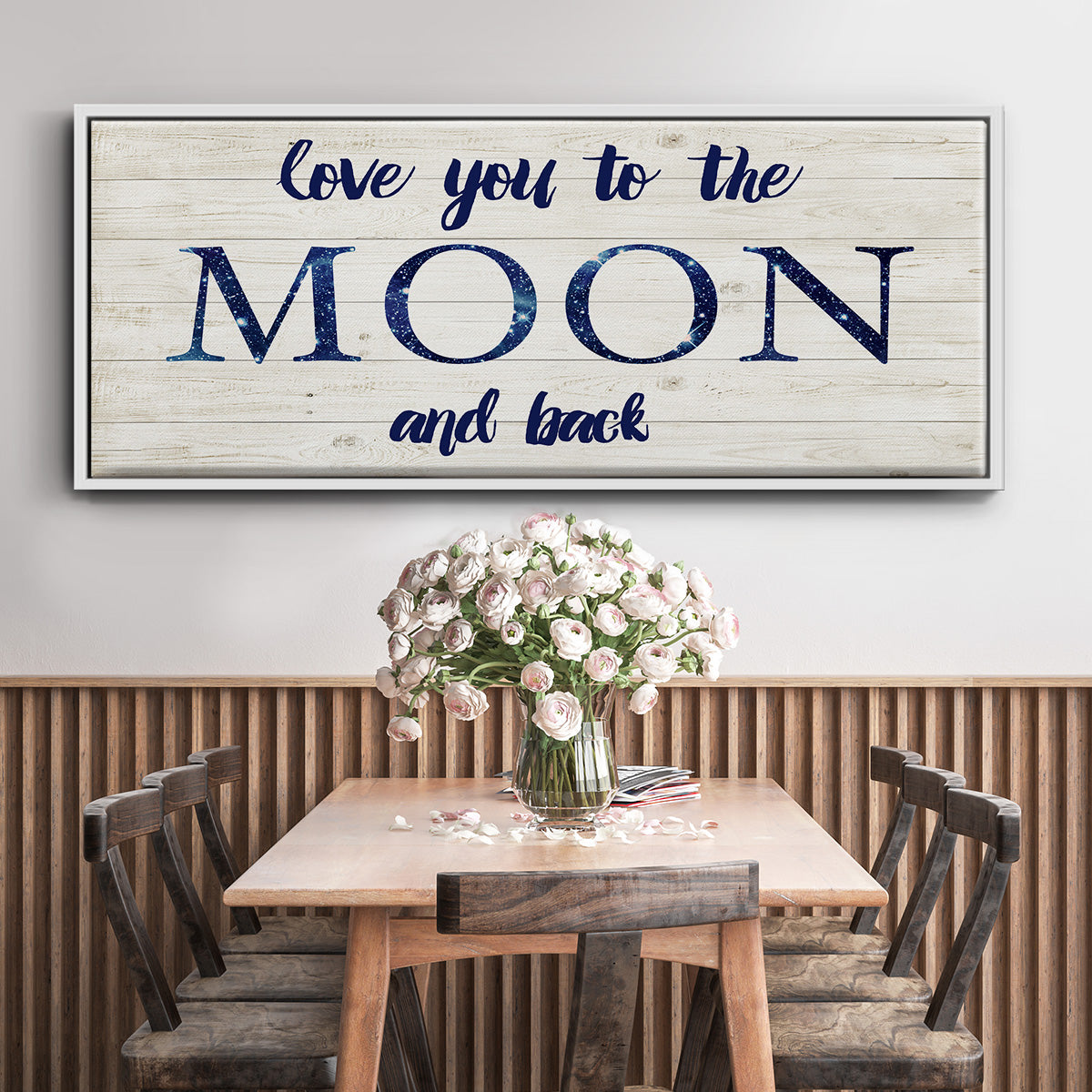 Moon and Back - Floater Framed Canvas Print