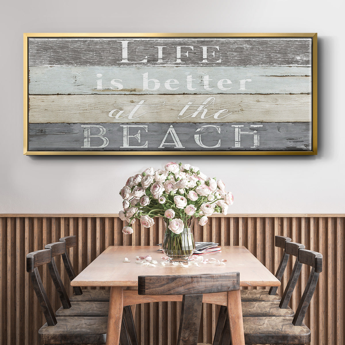 Life Better Beach - Floater Framed Canvas Print