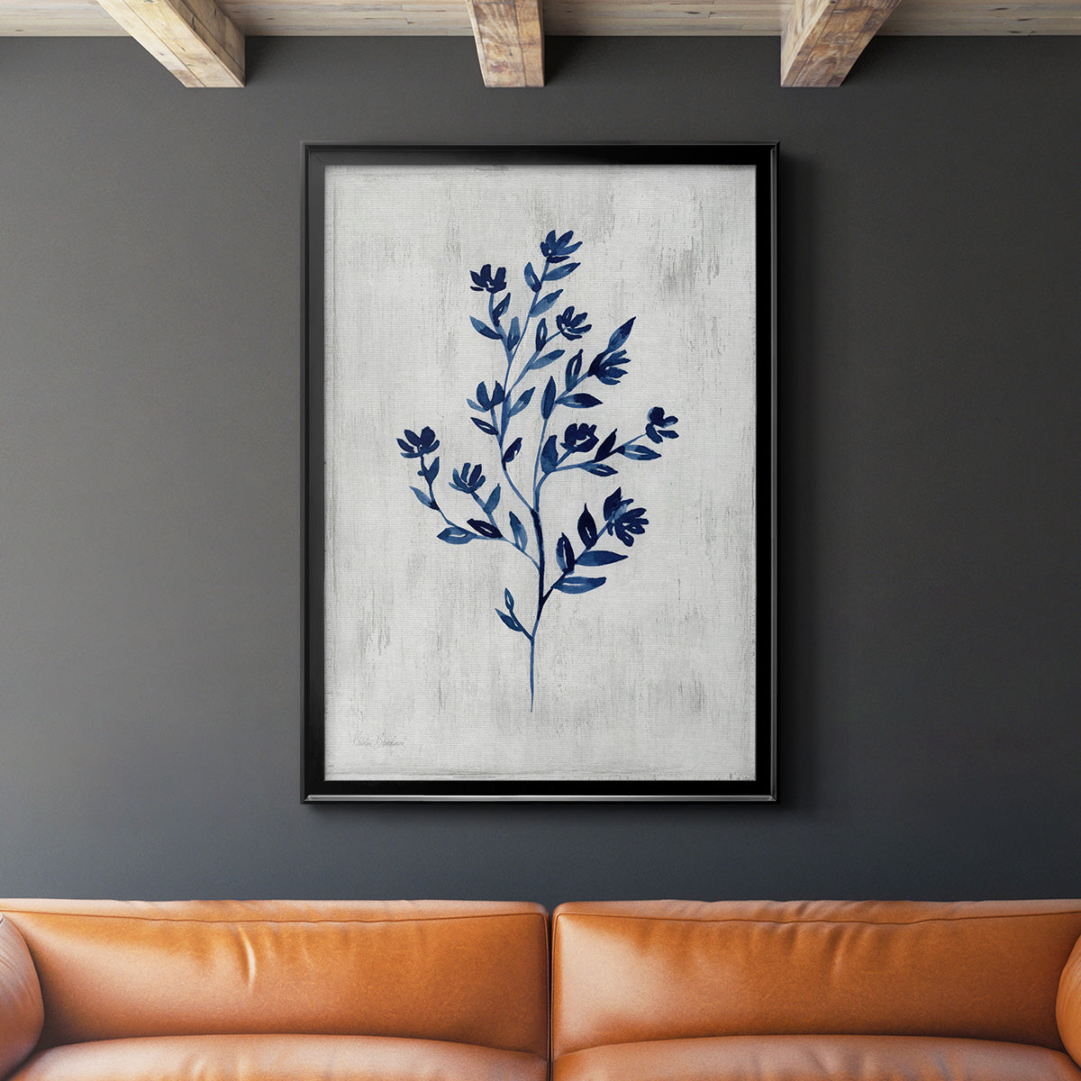 Wild Indigo II - Modern Framed Canvas Print