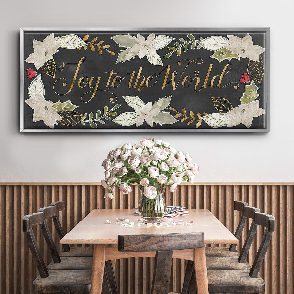 Gilded Christmas Collection D - Floater Framed Canvas Print