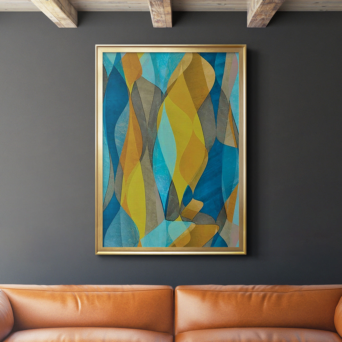 Colorful Cascade II - Modern Framed Canvas Print