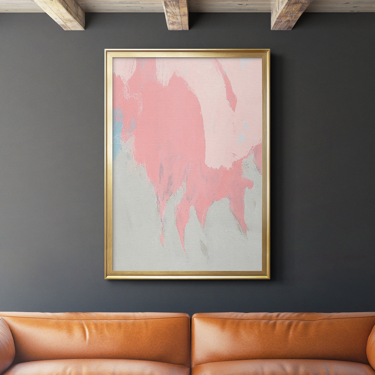 Blushing Abstract II - Modern Framed Canvas Print