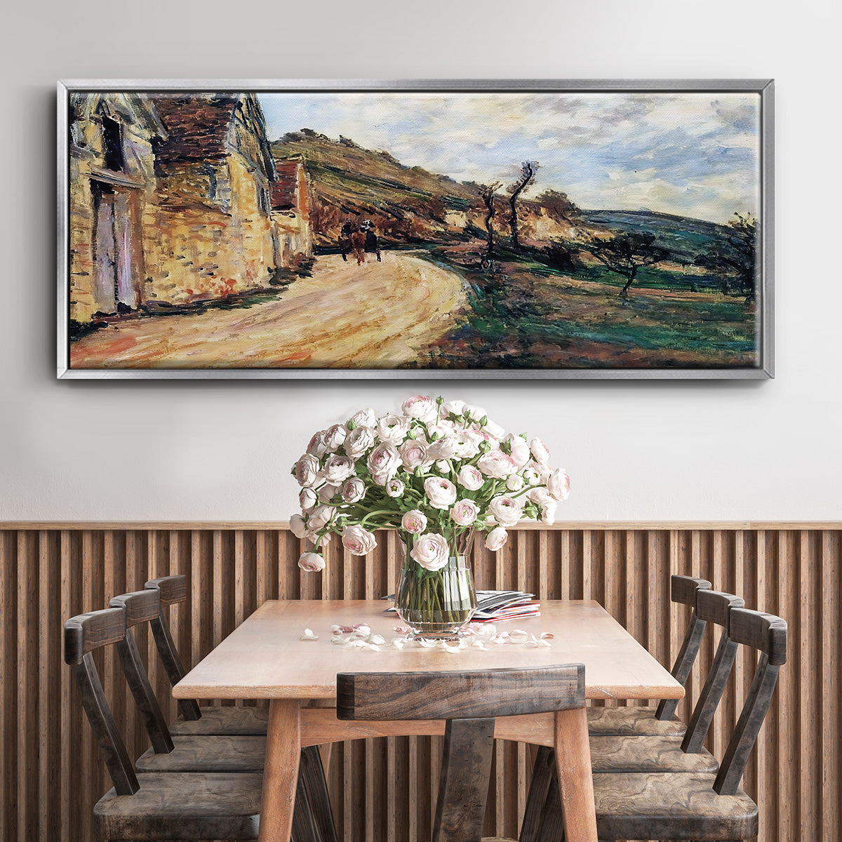 The Road in Giverny, 1885 - Floater Framed Canvas Print