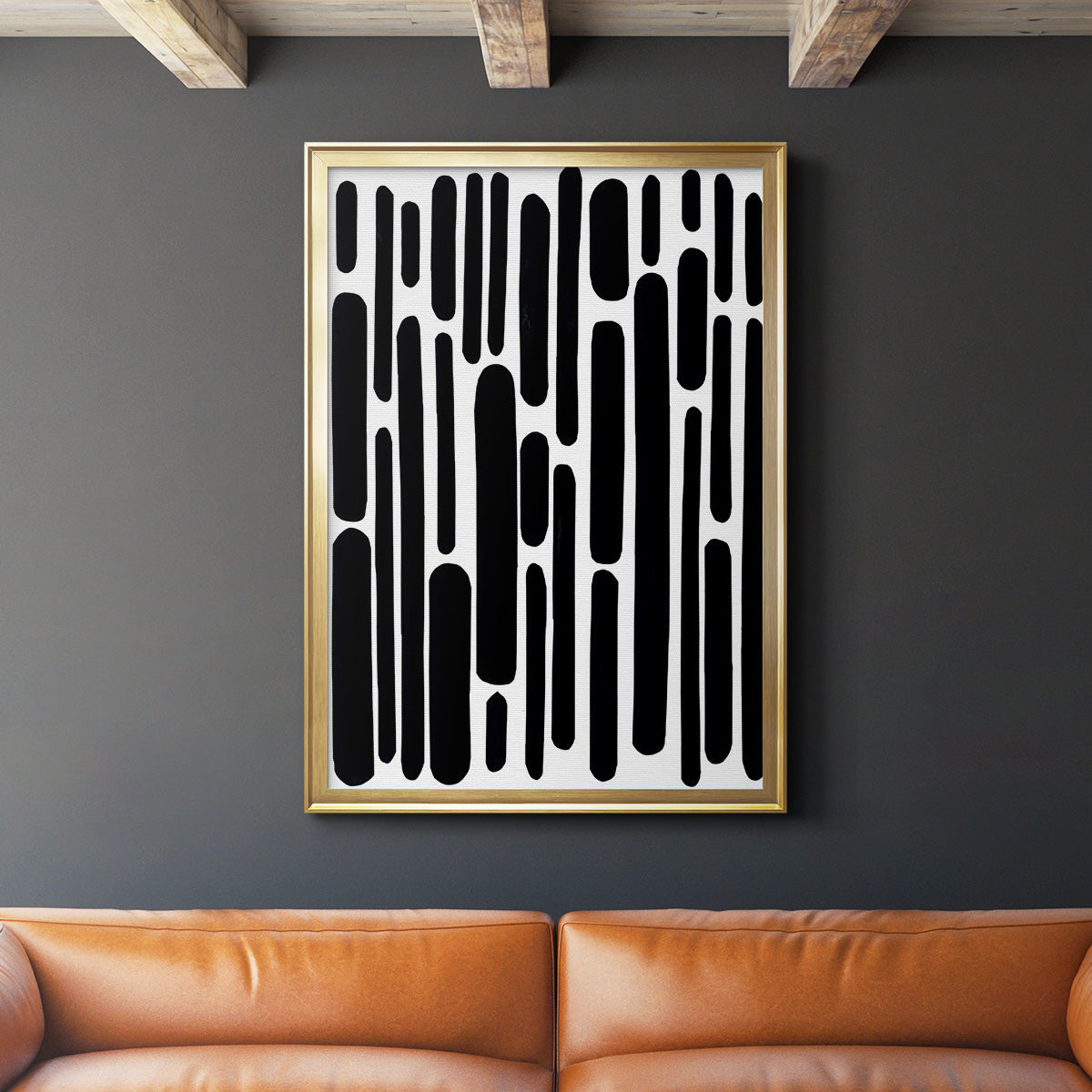 Shuffle I - Modern Framed Canvas Print