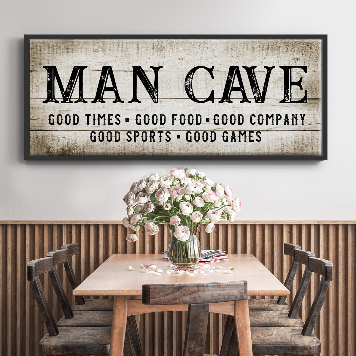 Man Cave Good Times - Floater Framed Canvas Print