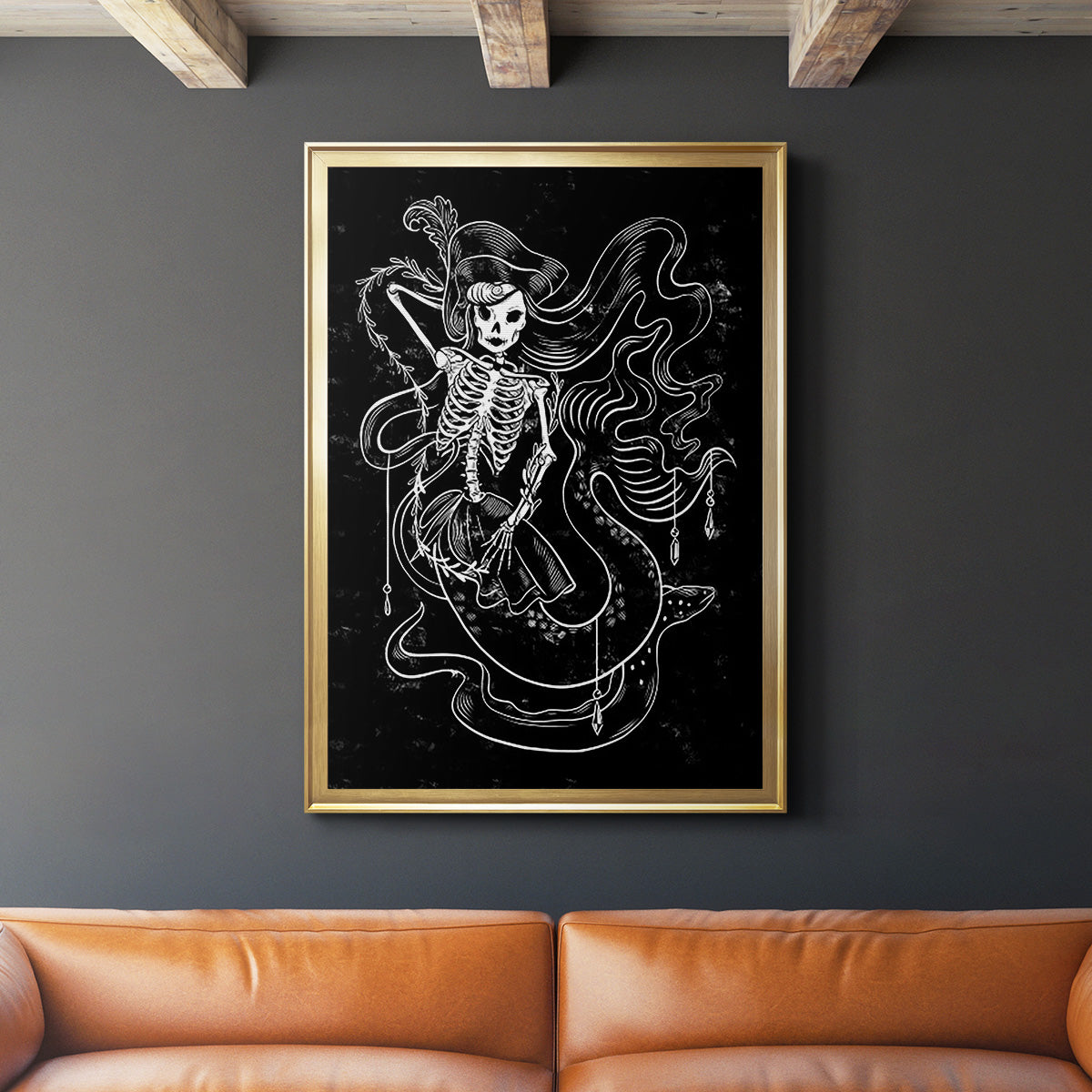 Pirate Mermaids II - Modern Framed Canvas Print