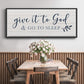 Give It To God - Floater Framed Canvas Print