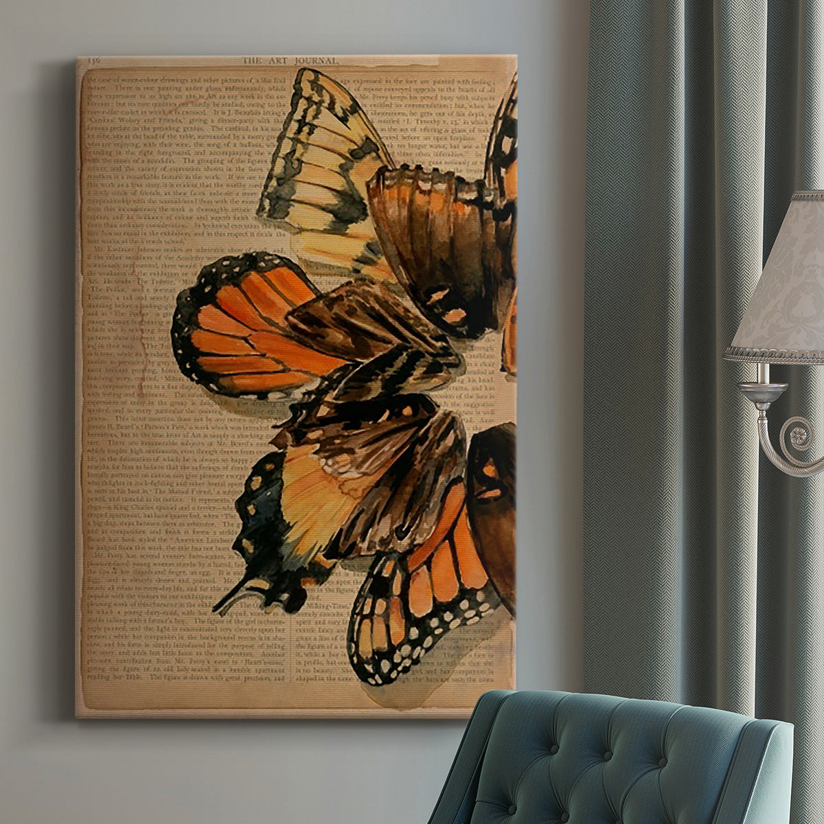 Winged Wreath II Premium Gallery Wrapped Canvas - Ready to Hang