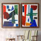 Colorful Shapes III - Premium Framed Canvas 2 Piece Set - Ready to Hang