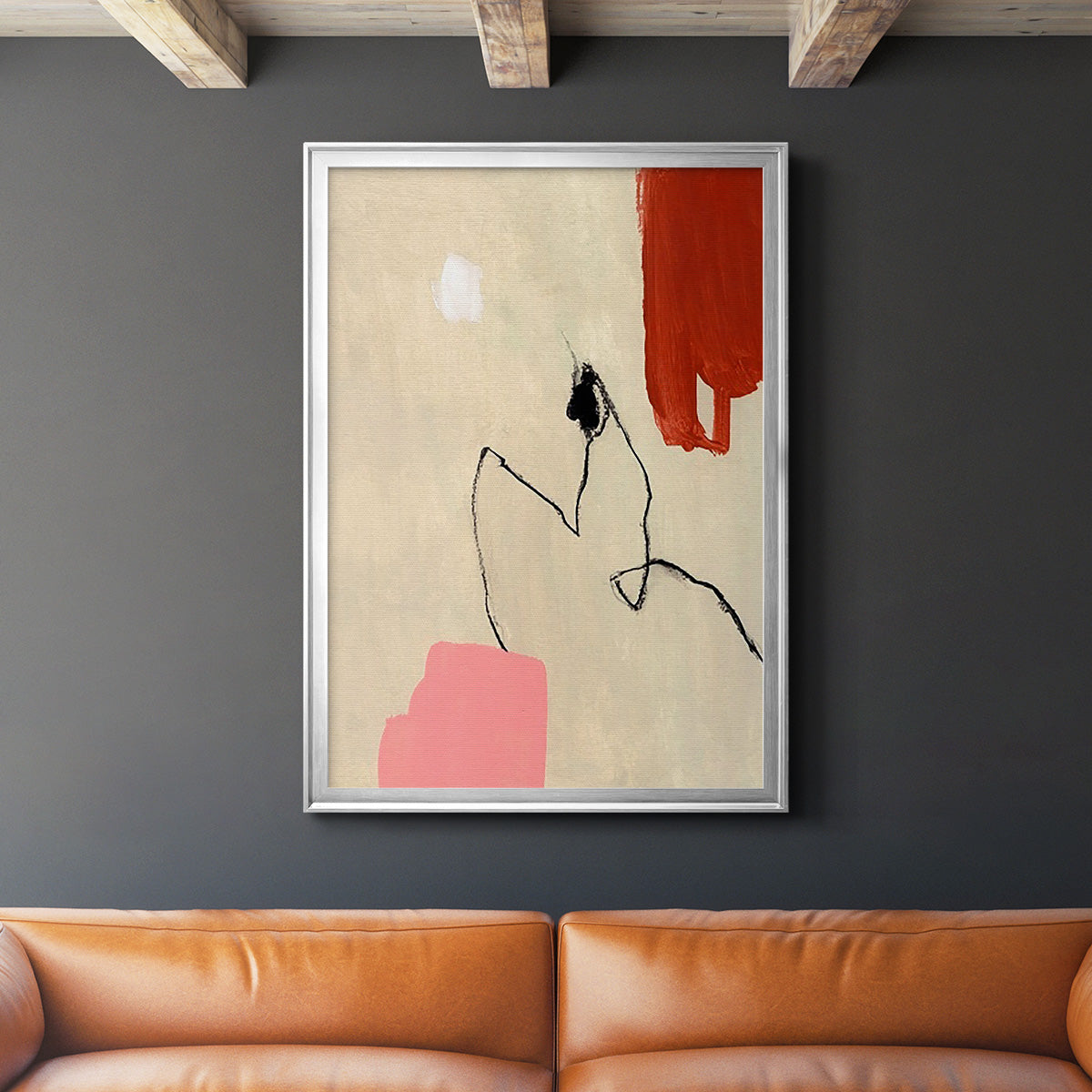 Terra Rosa Abstract II - Modern Framed Canvas Print