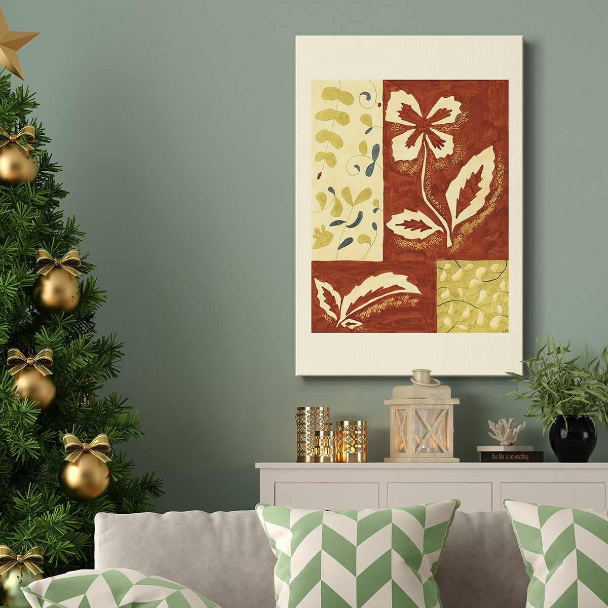 Festive Floral II - Gallery Wrapped Canvas