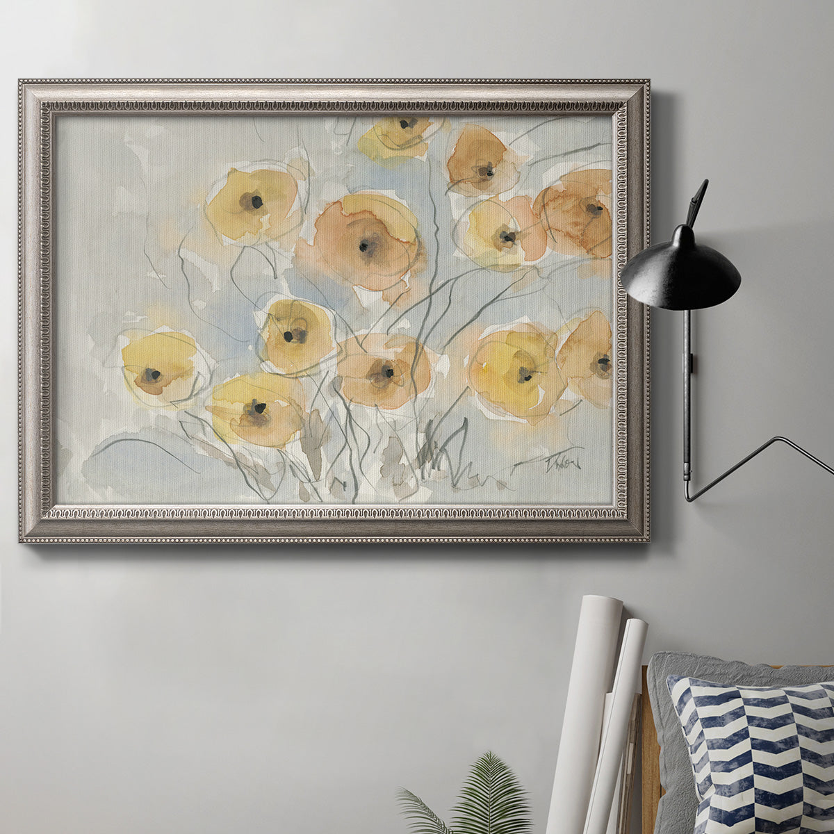 Sunset Poppies II Premium Framed Canvas- Ready to Hang